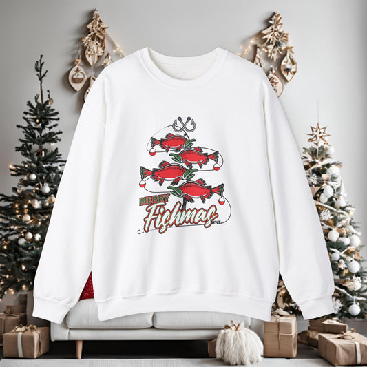 Merry Fishmas Crewneck Sweatshirt WL