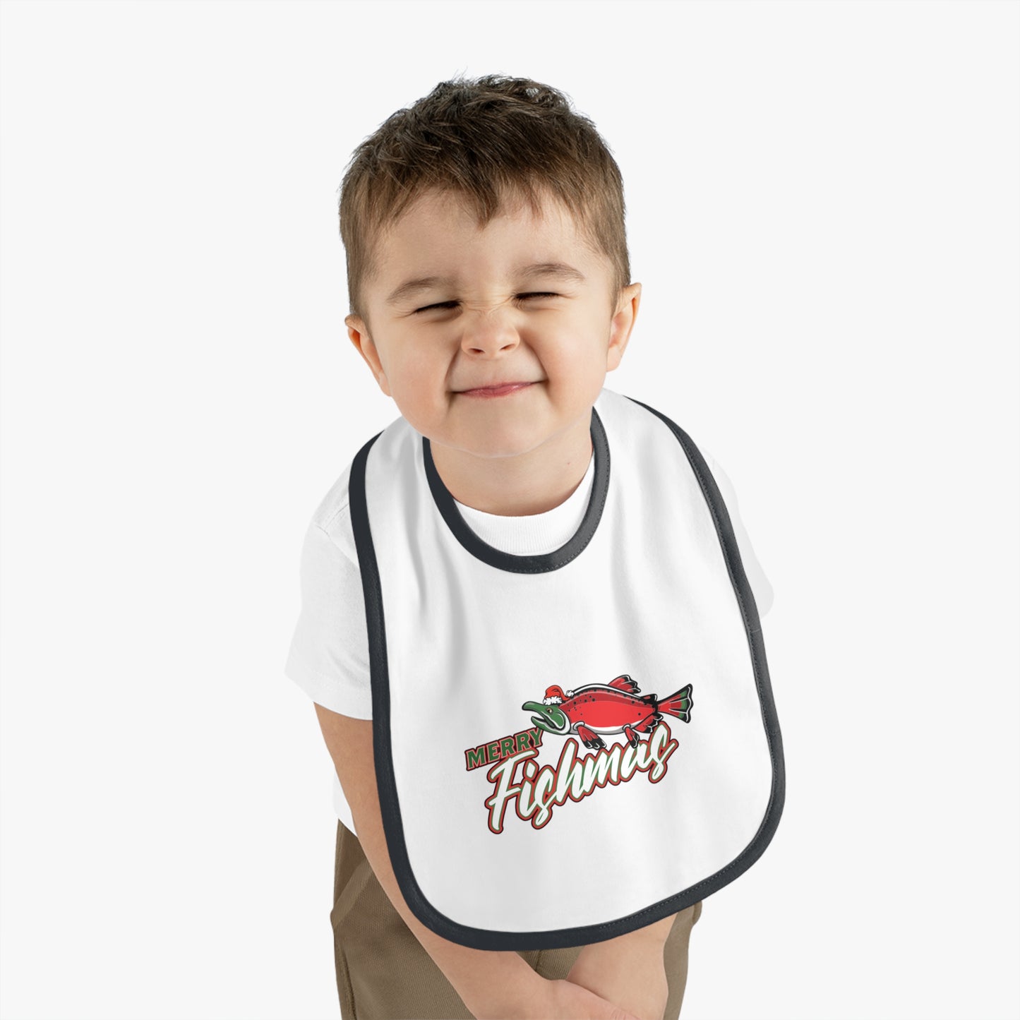 Baby Bib - Merry Fishmas Northwest Fishing Babies Bib