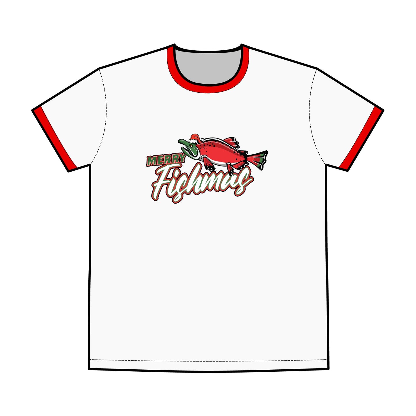 Merry Fishmas Ringer Tee