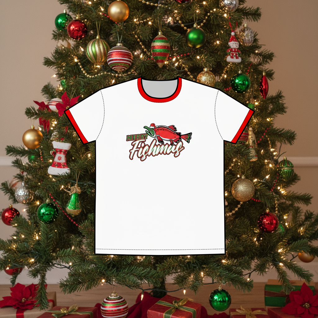 Merry Fishmas Ringer Tee